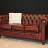 Chesterfield Classic Sofa im Leder Antique Red