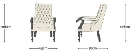 Chesterfield Einzelstuhl Chaucer Abmessungen