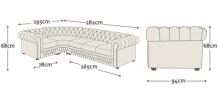 Abmessung 1x3 Ecksofa Chesterfield