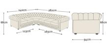 Abmessung 2x3 Ecksofa Chesterfield