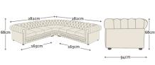 Abmessung 3x3 Ecksofa Chesterfield