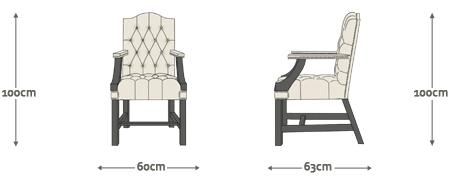 Chesterfield Einzelstuhl Gainsborough Abmessungen