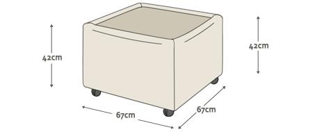 Chesterfield Hocker-Beistelltisch Irving Abmessungen